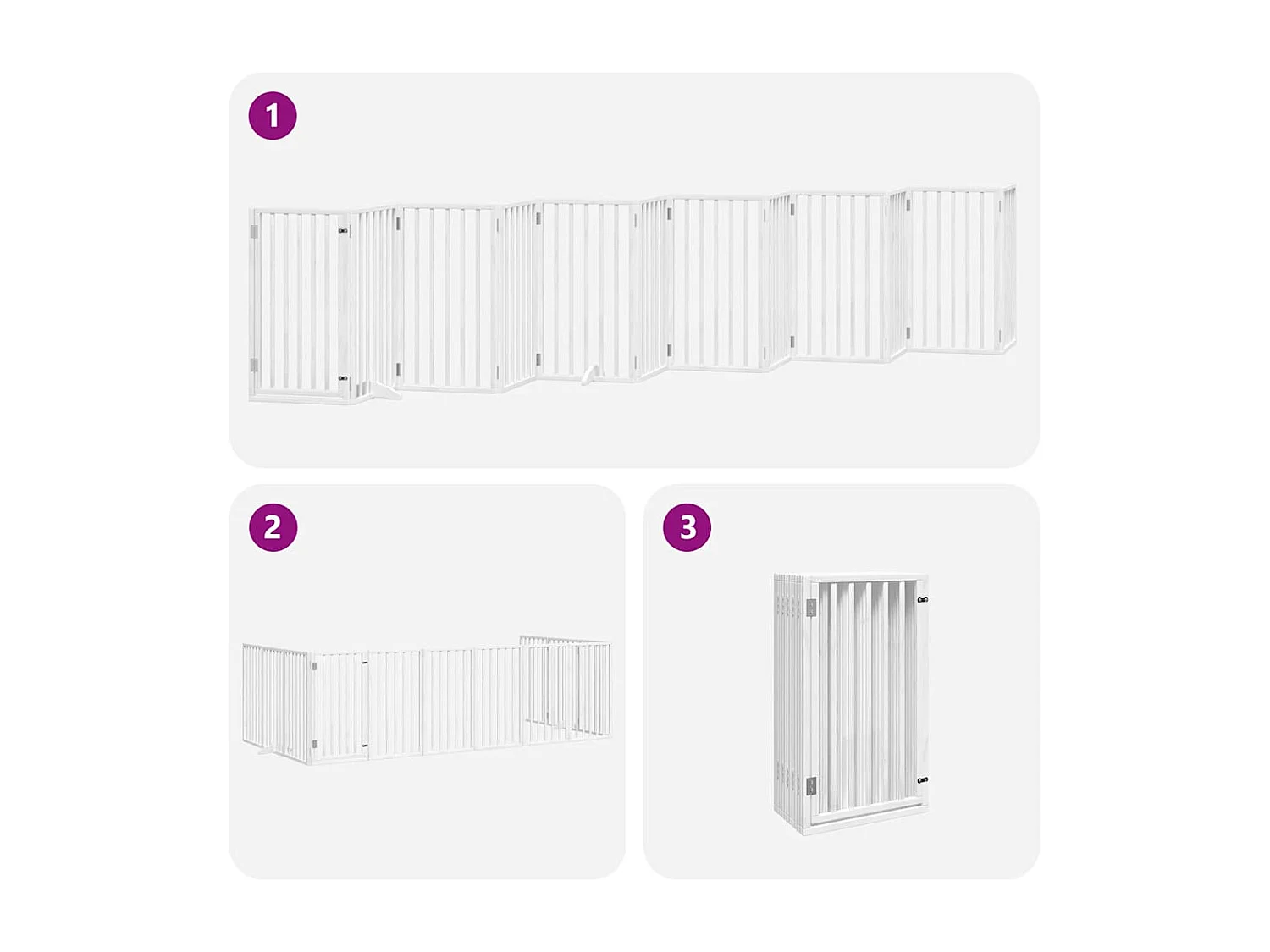 Portão para cães com porta dobrável 12 painéis 600cm álamo branco