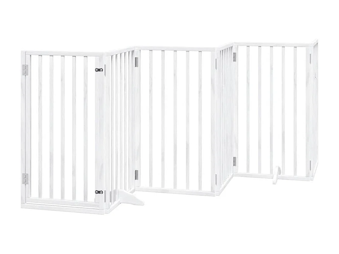 Barrière pour chien porte pliable 12 panneaux bois de peuplier