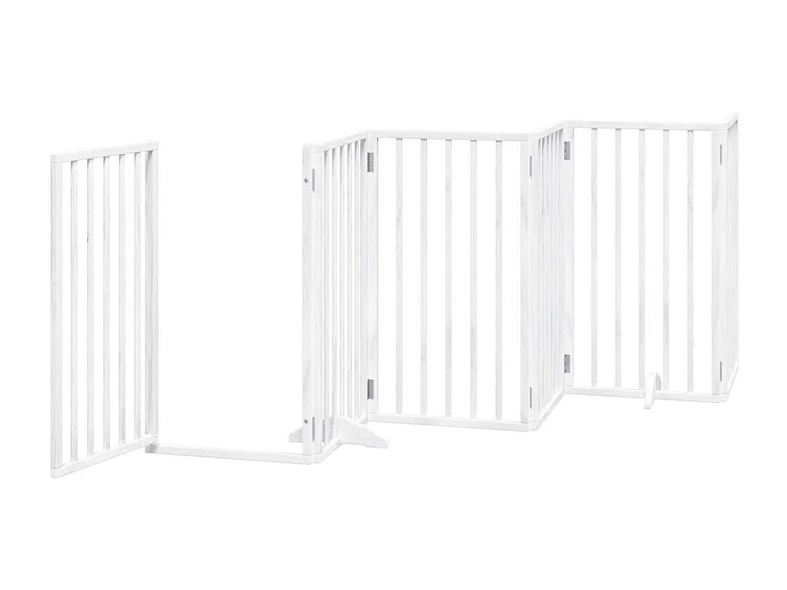 Barrière pour chien porte pliable 12 panneaux bois de peuplier