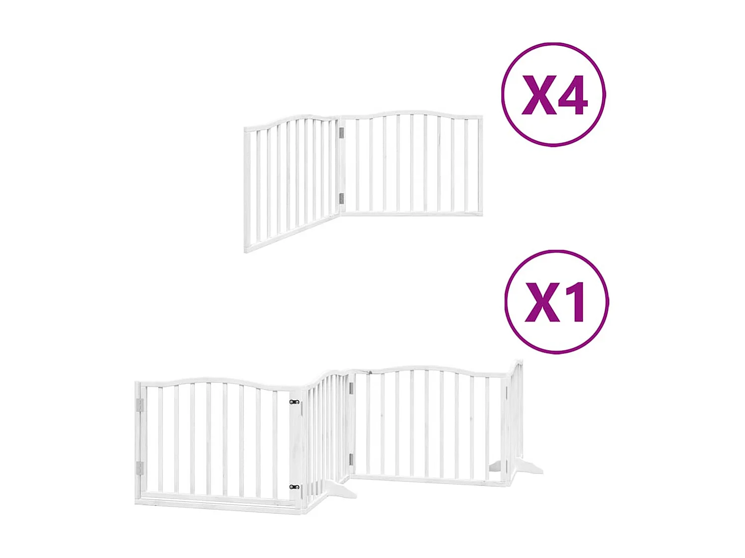 Portão para cães com porta dobrável 12 painéis 960cm álamo branco