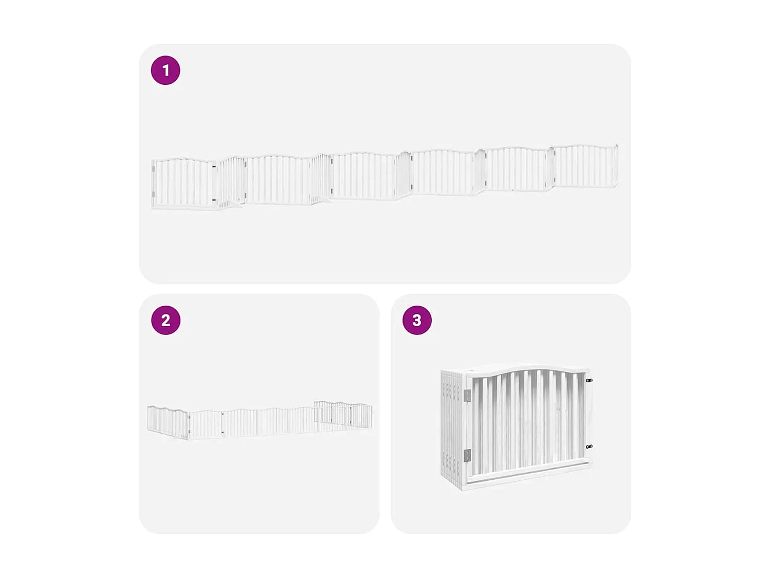 Portão para cães com porta dobrável 12 painéis 960cm álamo branco