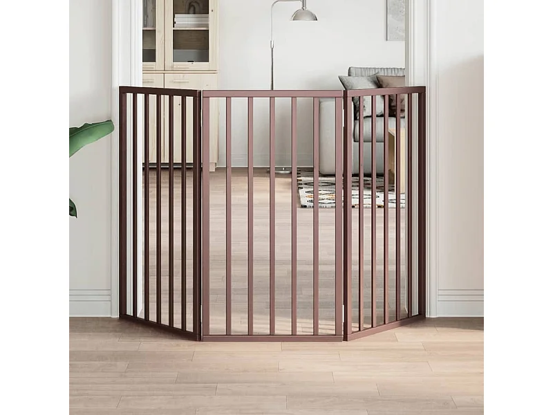 Barrière pour chien pliable 3 panneaux 150 cm bois de peuplier