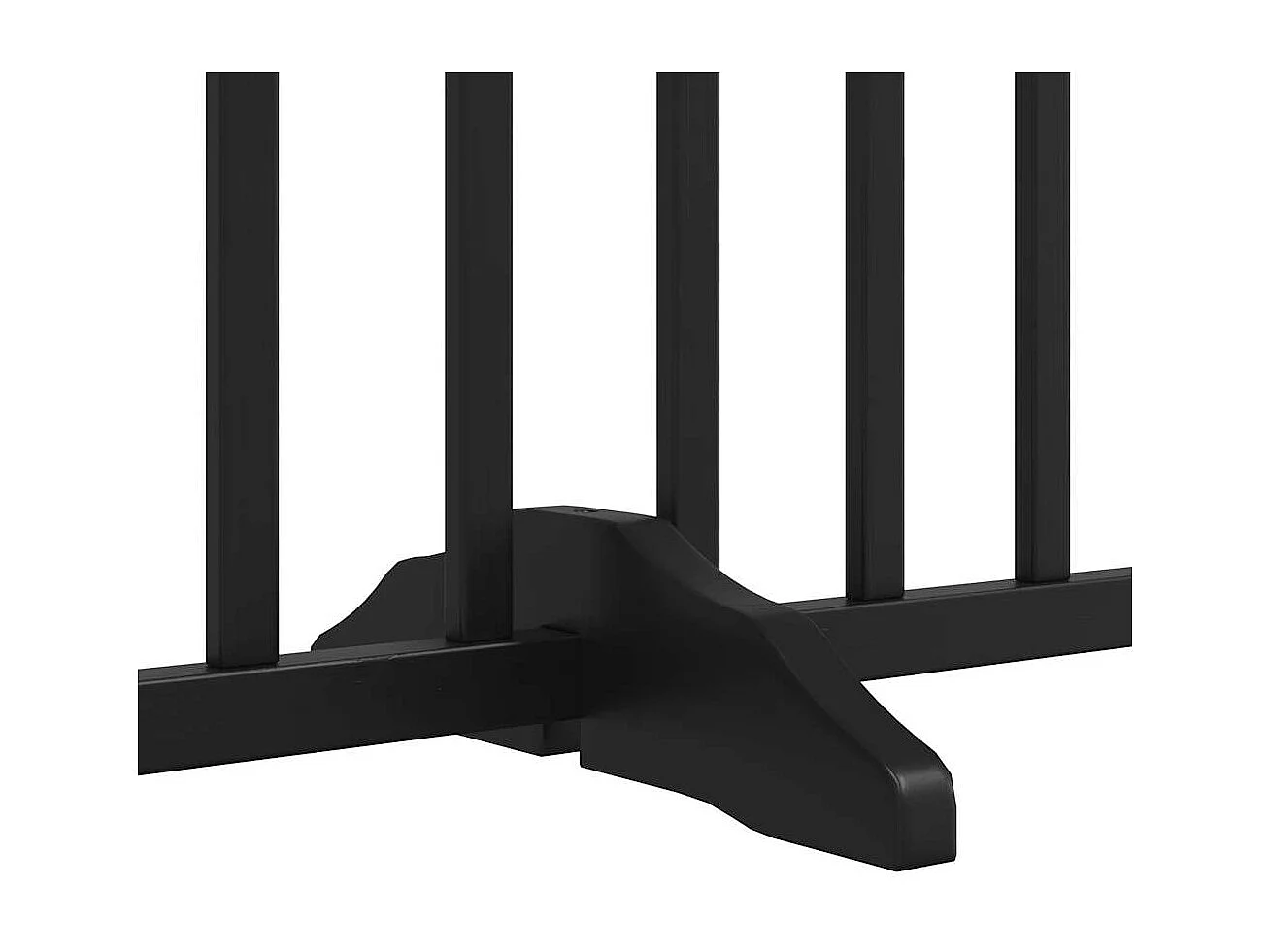 Barrière pour chien porte pliable 6 panneaux noir bois peuplier