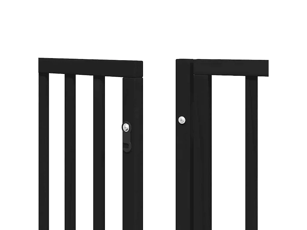 Portão para cães com porta dobrável 12 painéis 600 cm álamo preto