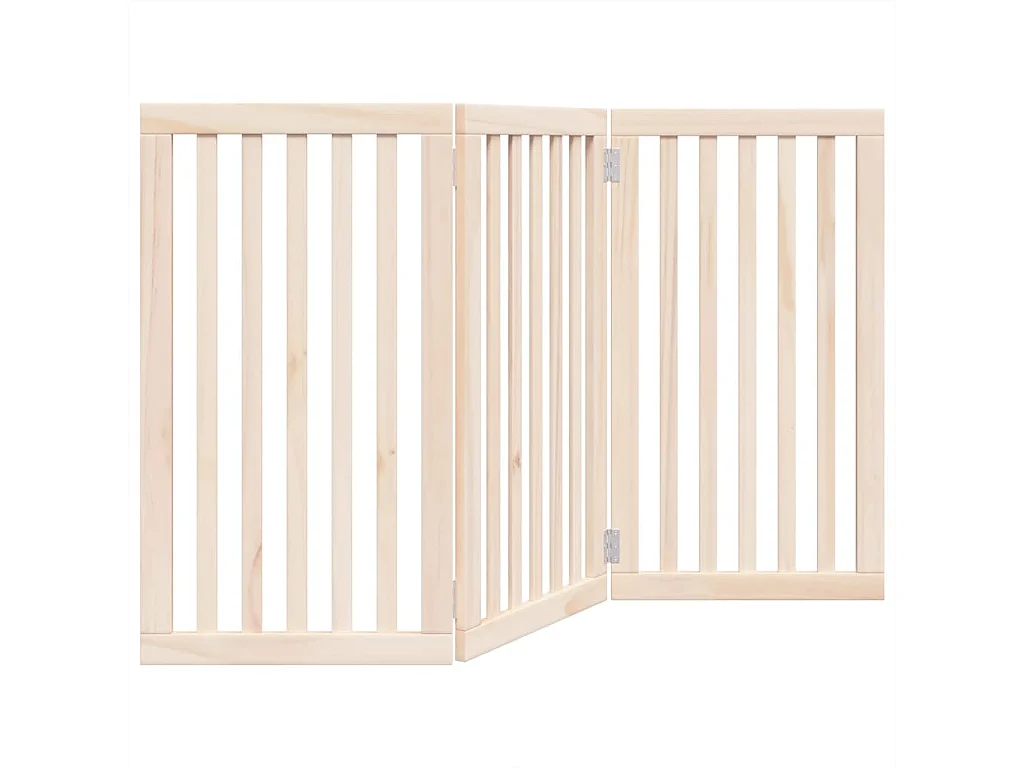 Portão para cães dobrável 3 painéis 150 cm madeira de álamo