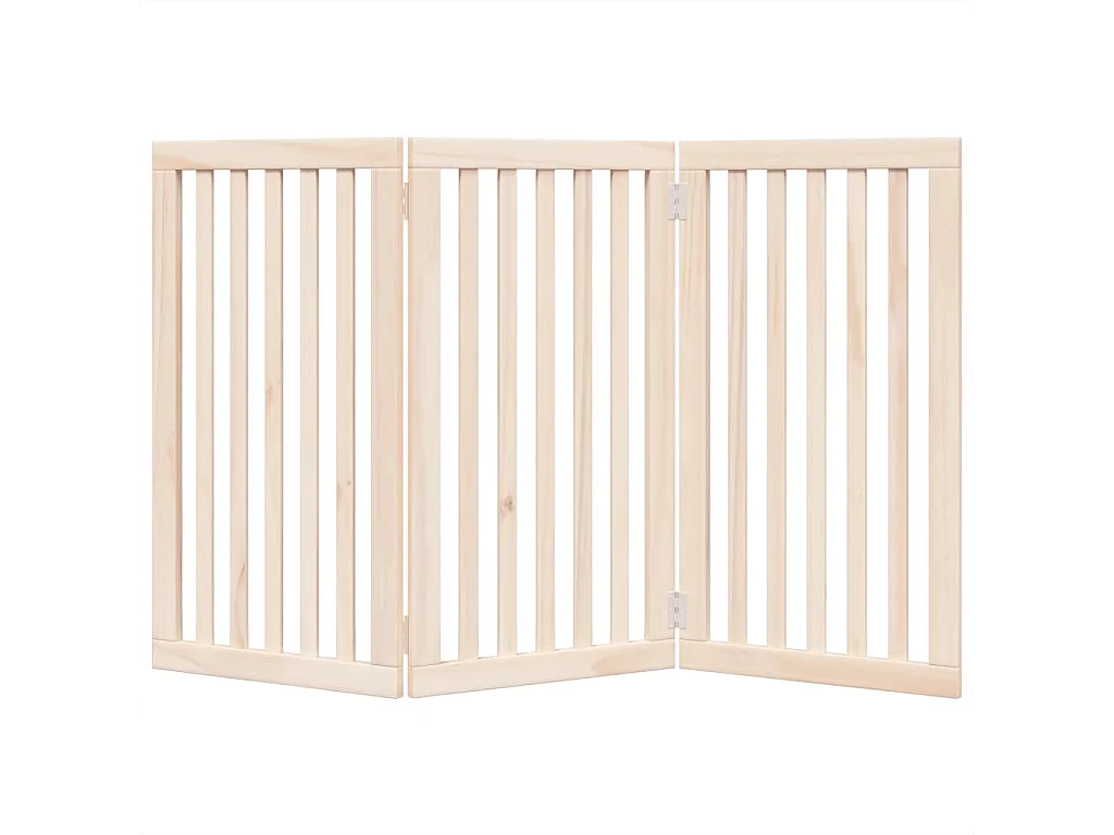 Portão para cães dobrável 3 painéis 150 cm madeira de álamo