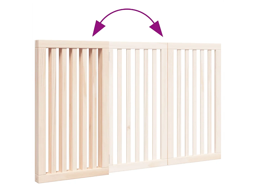 Portão para cães dobrável 3 painéis 150 cm madeira de álamo