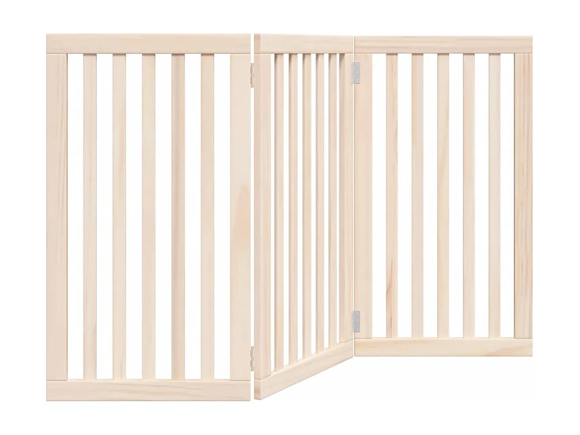 Portão para cães dobrável 3 painéis 150 cm madeira de álamo