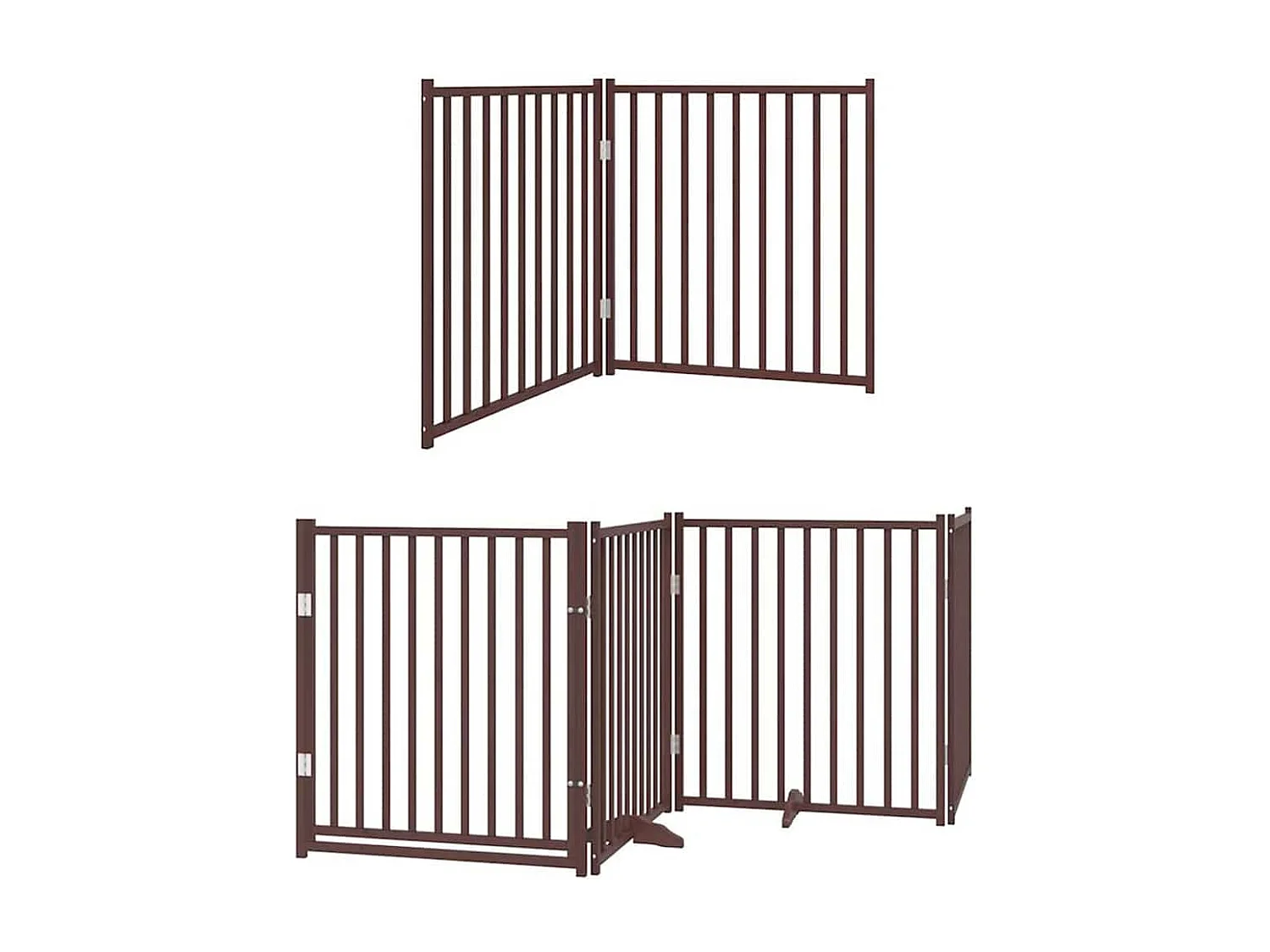 Portão cães com porta dobrável 8 painéis 640 cm álamo castanho