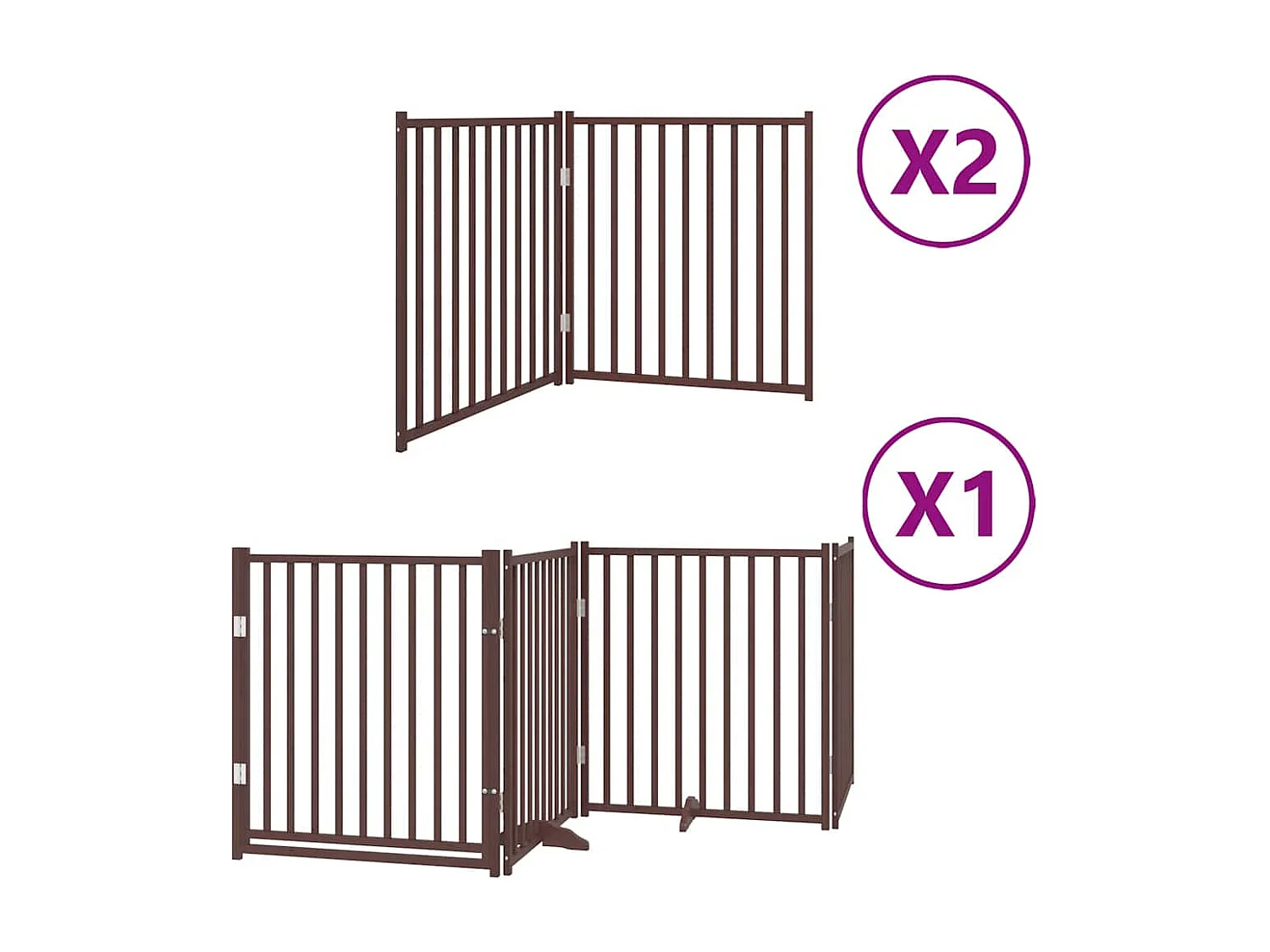 Portão cães com porta dobrável 8 painéis 640 cm álamo castanho