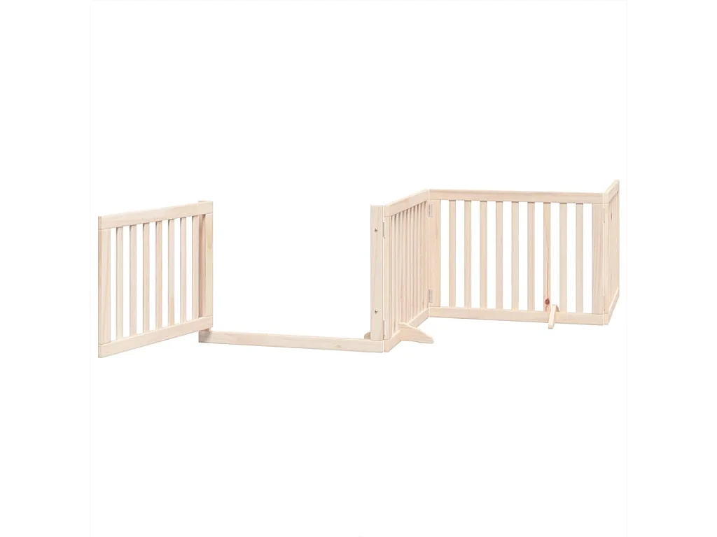 Puerta para perros con puerta plegable de 4 paneles, 320 cm, madera de álamo