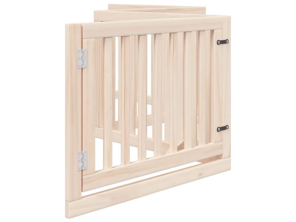 Puerta para perros con puerta plegable de 4 paneles, 320 cm, madera de álamo