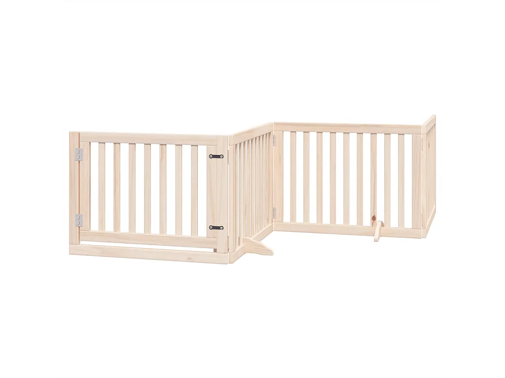 Barrière pour chien avec porte pliable 4 panneaux 320 cm Bois de peuplier