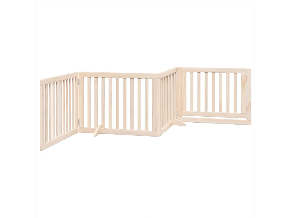 Barrière pour chien avec porte pliable 4 panneaux 320 cm Bois de peuplier