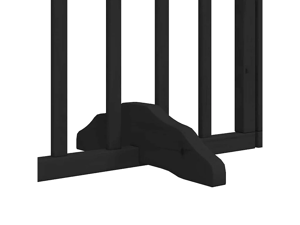 Portão para cães com porta dobrável 9 painéis 450 cm álamo preto