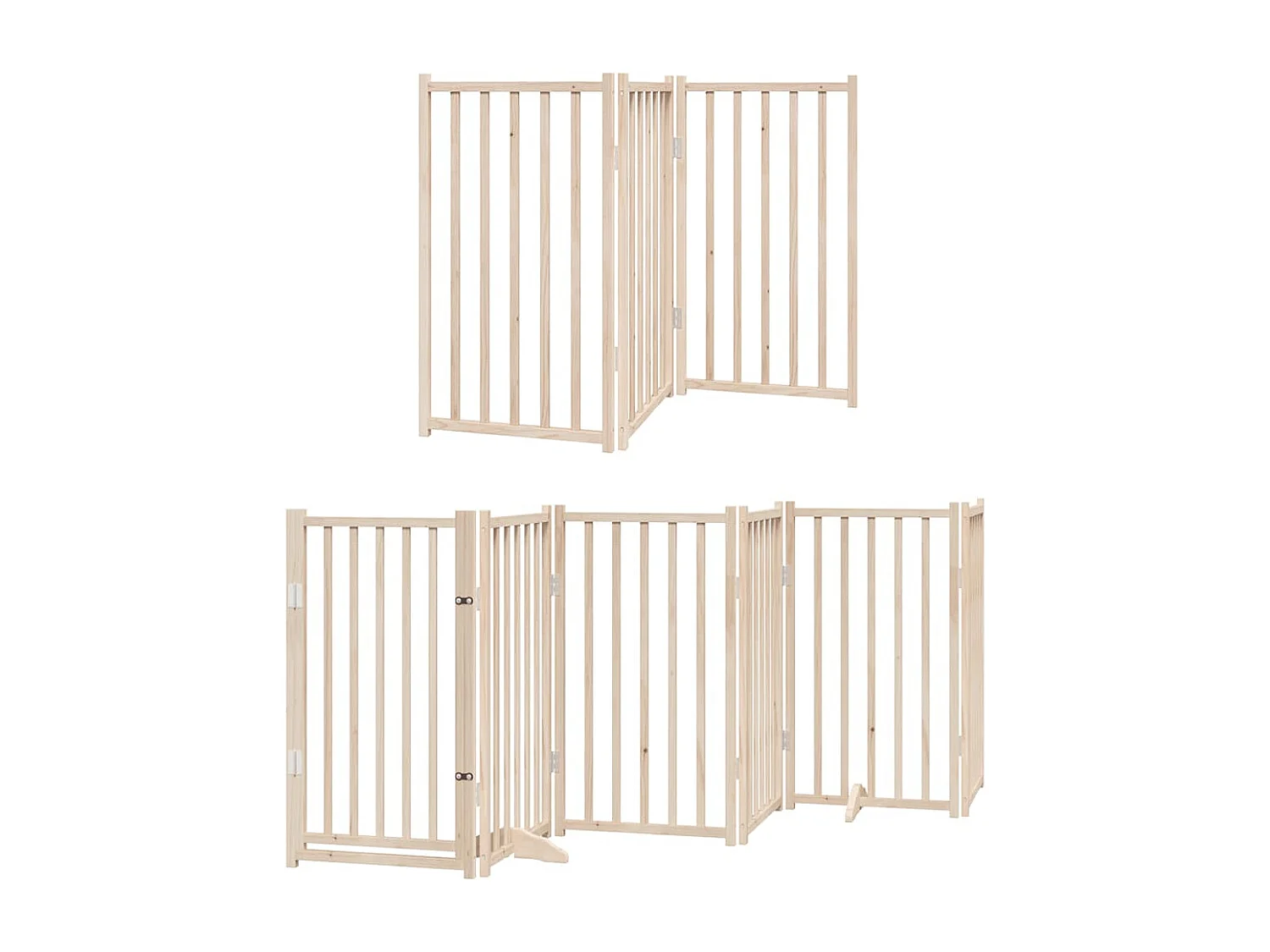 Barrière pour chien porte pliable 15 panneaux bois de peuplier