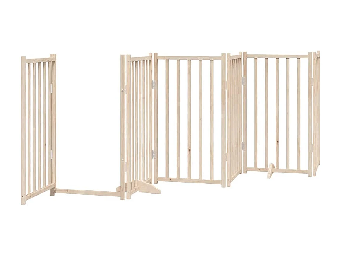 Barrière pour chien porte pliable 15 panneaux bois de peuplier