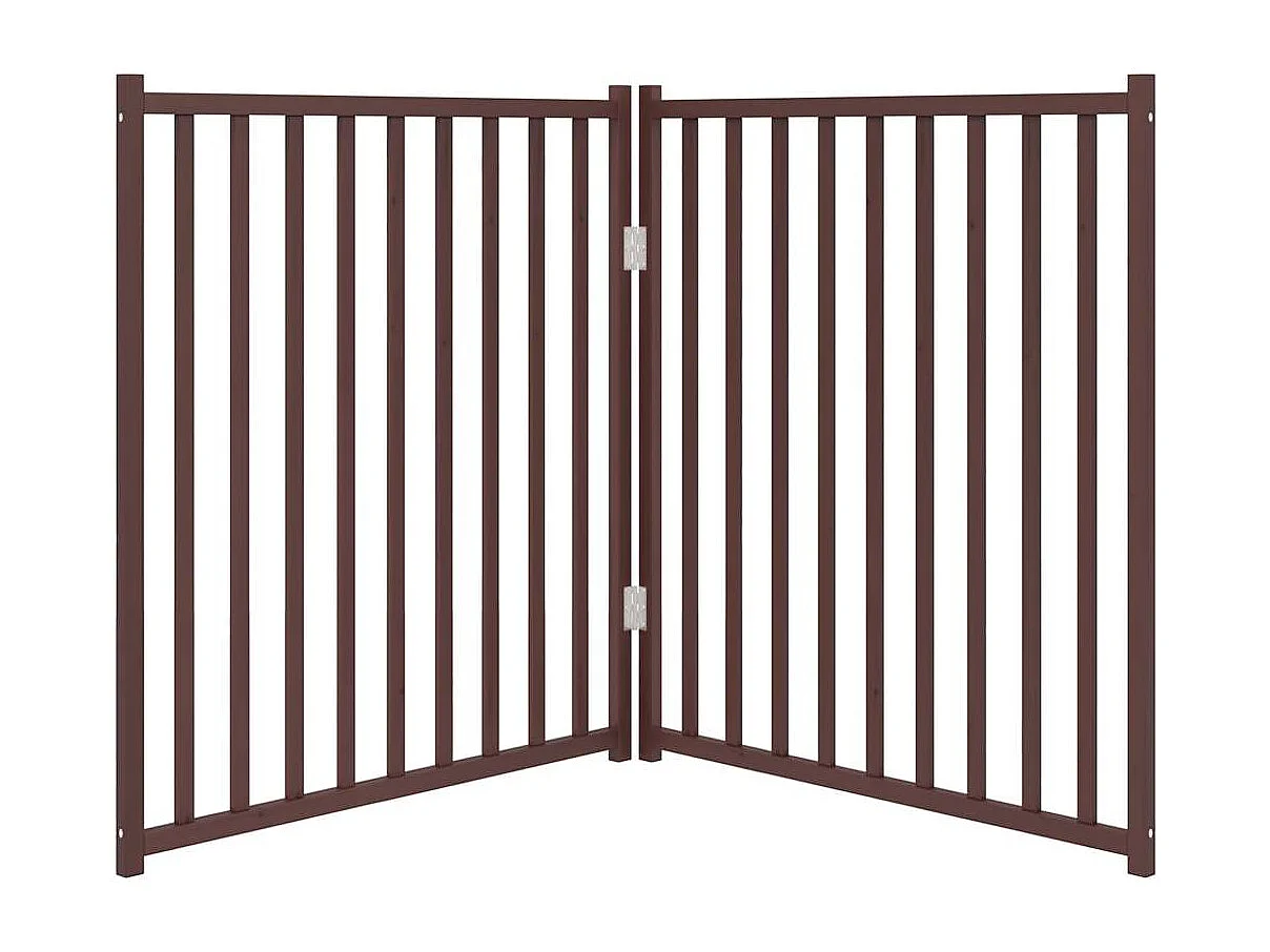 Portão para cães dobrável 2 painéis 160cm abeto carvalho castanho