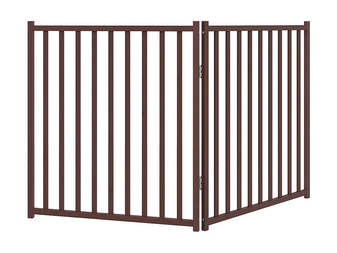 Portão para cães dobrável 2 painéis 160cm abeto carvalho castanho