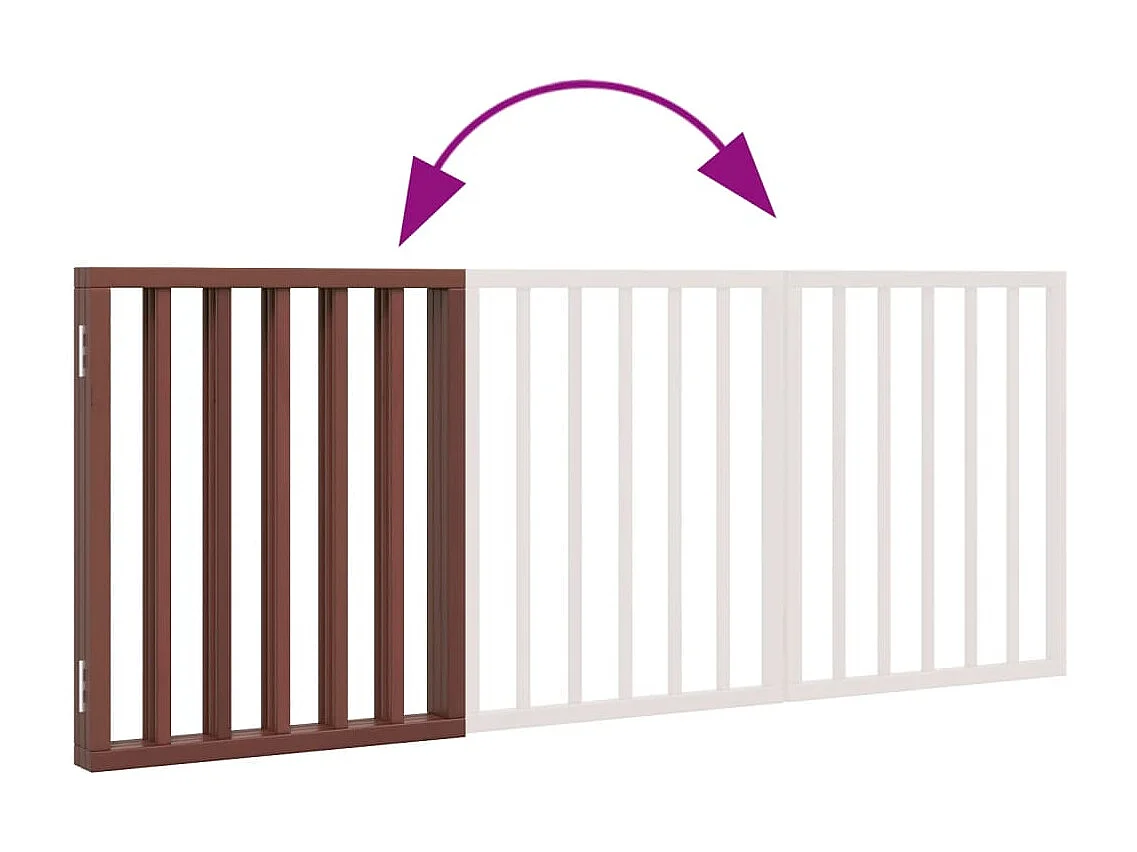 Puerta para perros plegable 3 paneles madera álamo marrón 150cm