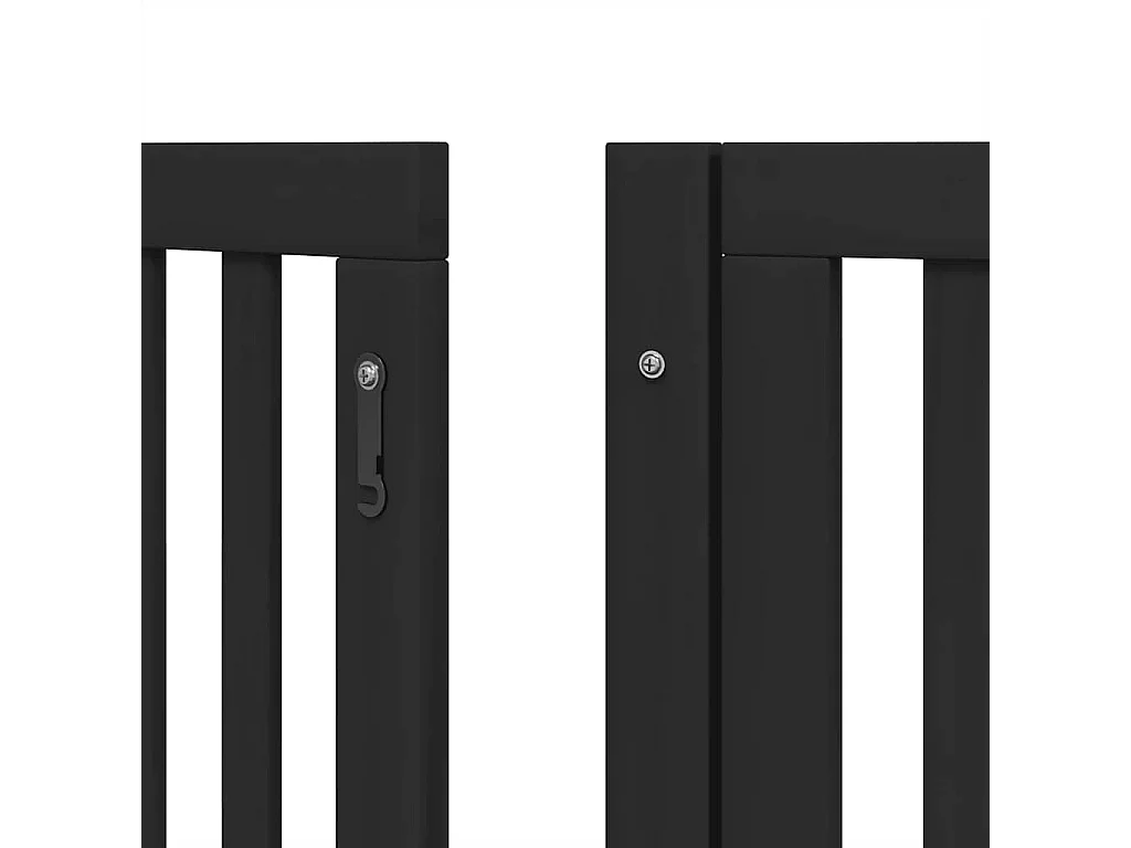 Puerta de perros plegable 15 paneles madera álamo negra 750 cm