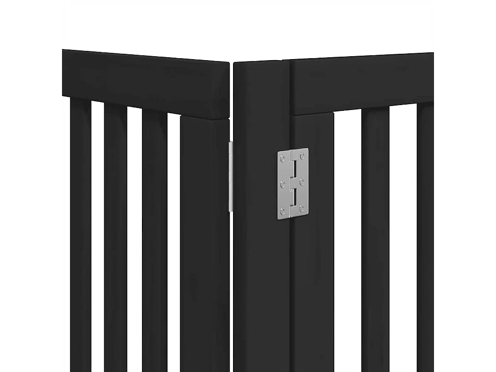 Puerta de perros plegable 15 paneles madera álamo negra 750 cm