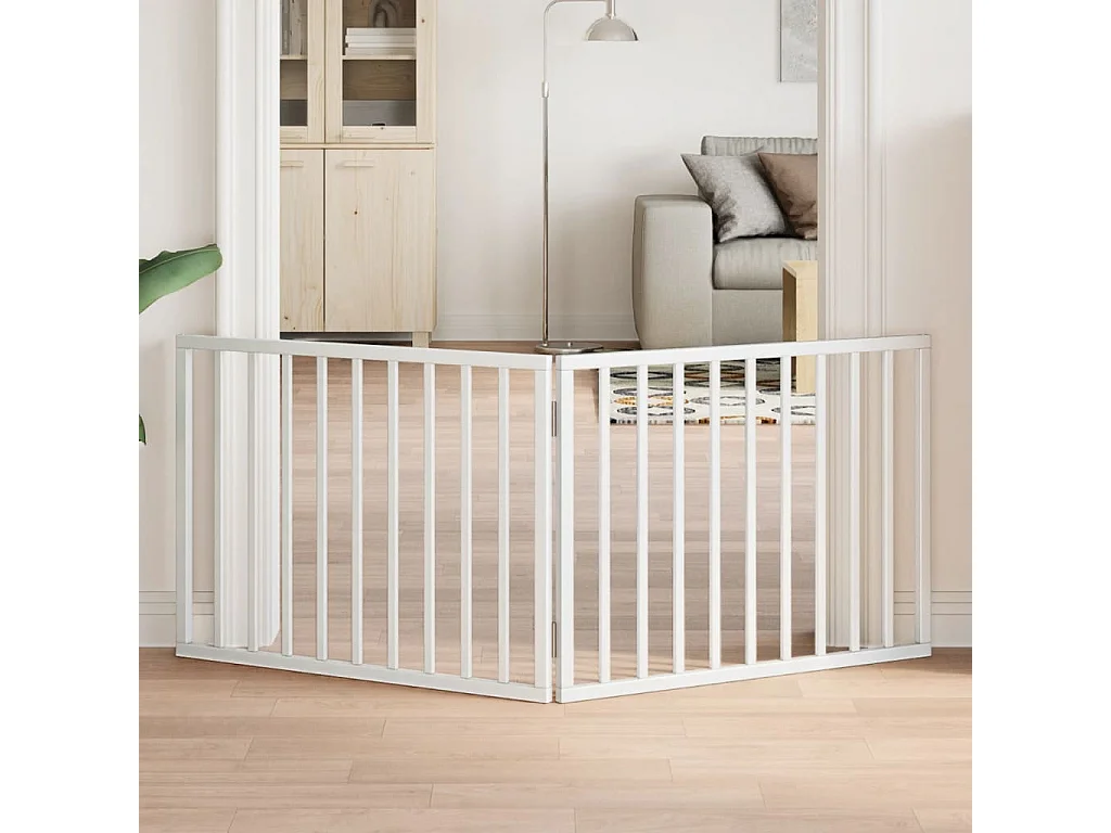 Hondenhek inklapbaar 2 panelen 160 cm populierenhout wit