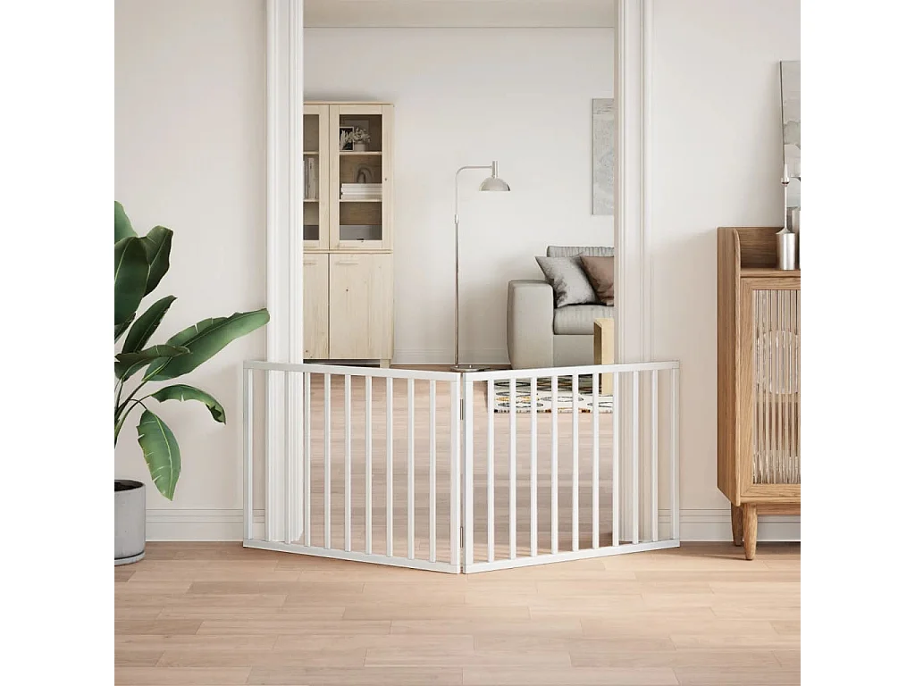 Hondenhek inklapbaar 2 panelen 160 cm populierenhout wit