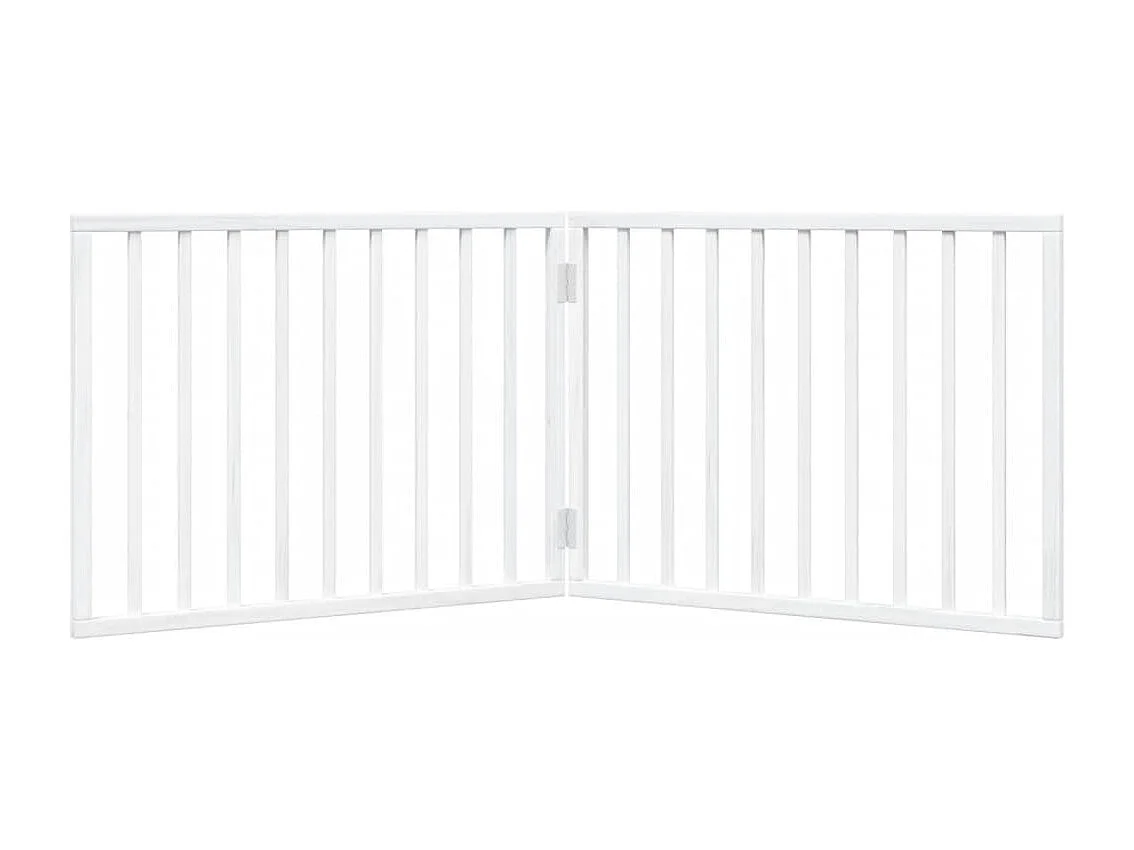 Hondenhek inklapbaar 2 panelen 160 cm populierenhout wit