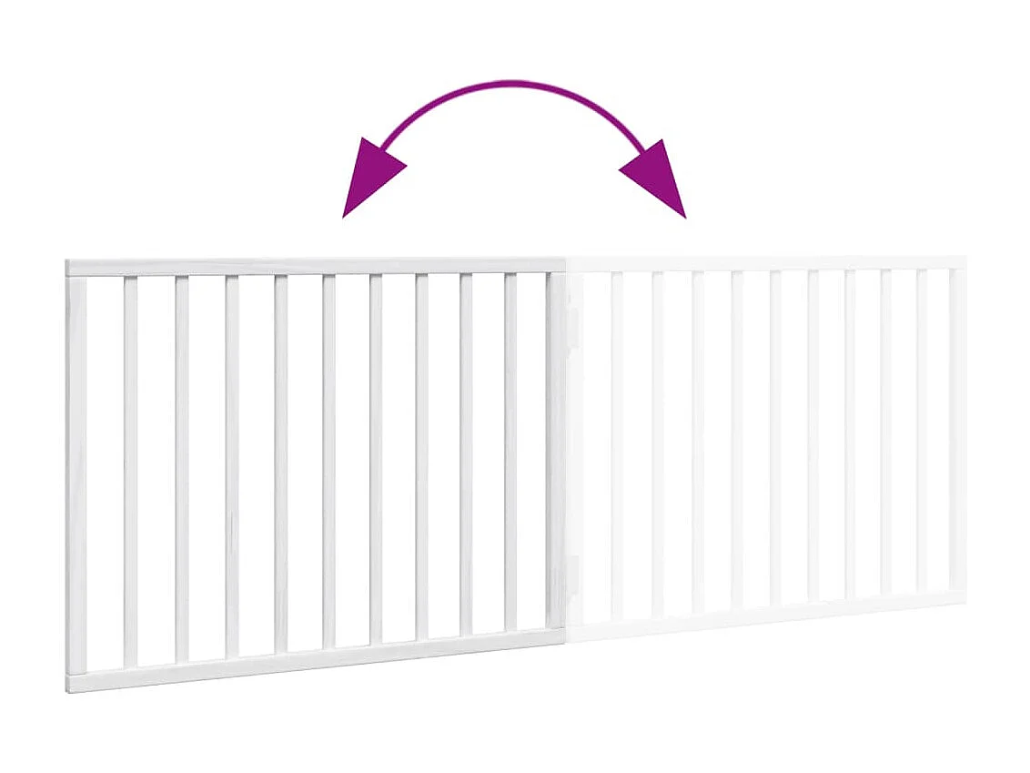 Hondenhek inklapbaar 2 panelen 160 cm populierenhout wit