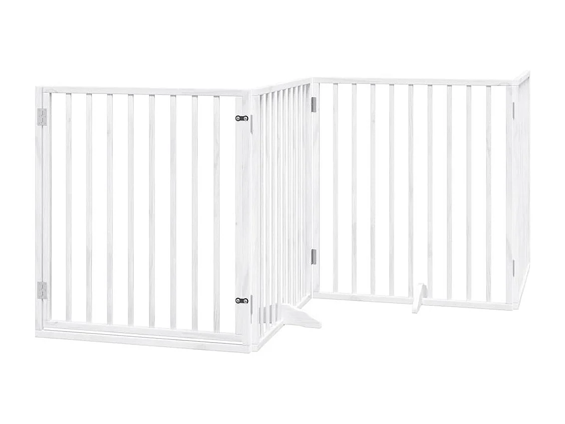 Portão para cães com porta dobrável 6 painéis 480 cm álamo branco