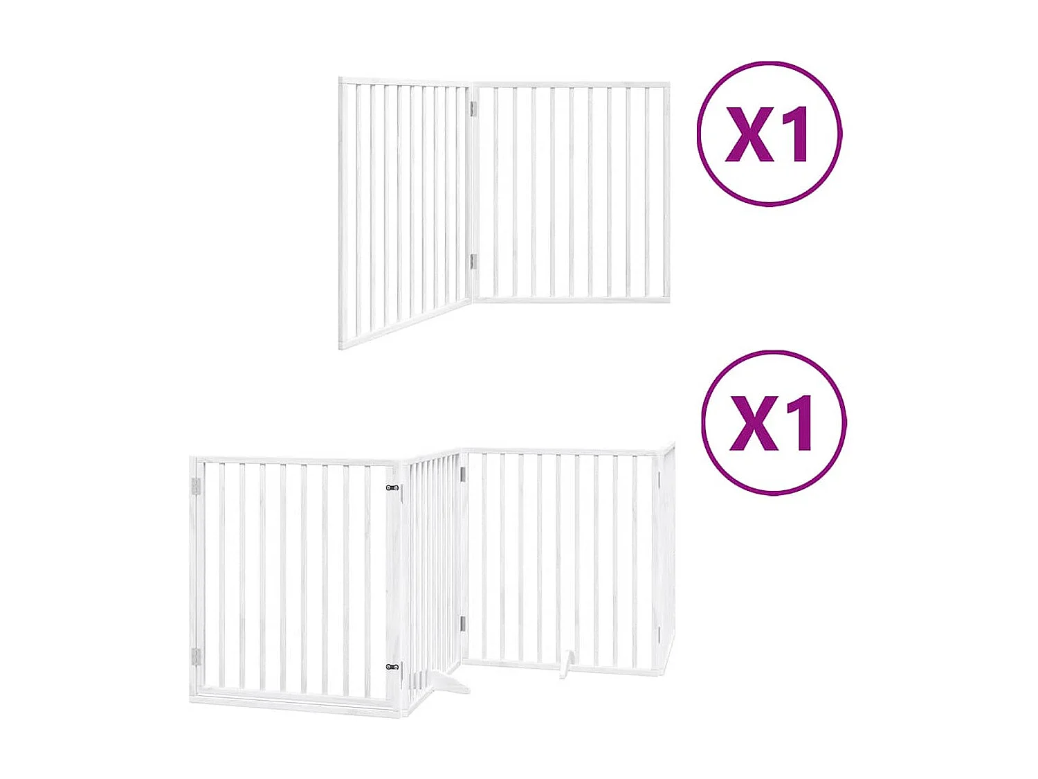Barrière pour chien porte pliable 6 panneaux blanc bois peuplier