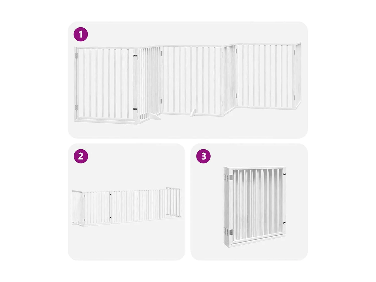 Barrière pour chien porte pliable 6 panneaux blanc bois peuplier