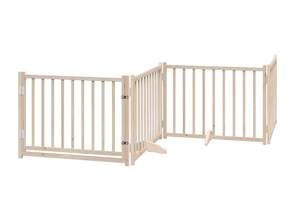 Puerta para perros plegable 4 paneles madera de abeto 320 cm