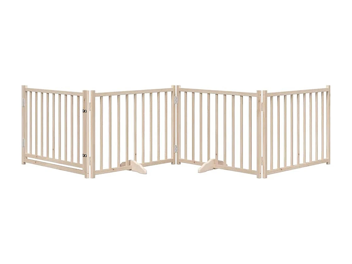 Puerta para perros plegable 4 paneles madera de abeto 320 cm