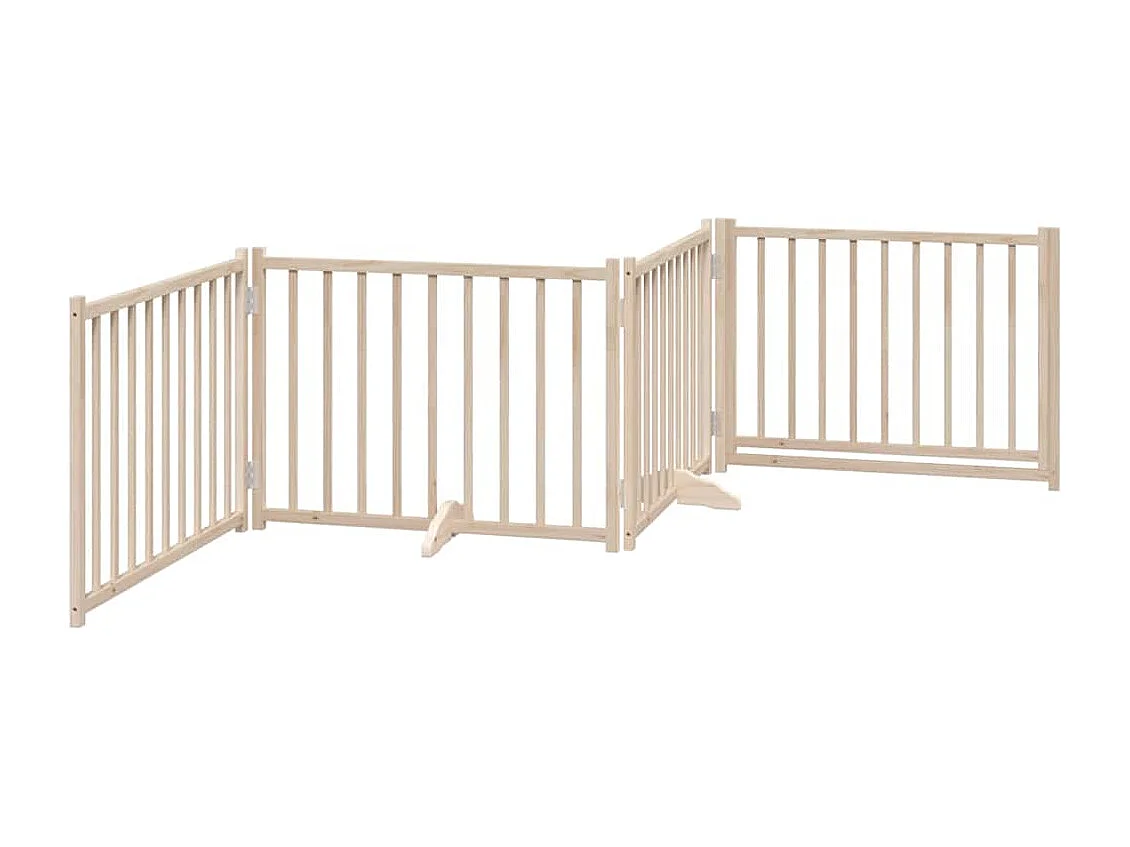 Puerta para perros plegable 4 paneles madera de abeto 320 cm
