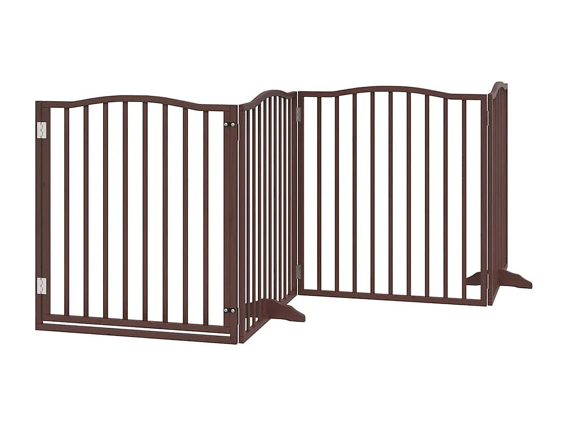 Barrière pour chien avec porte pliable 6 panneaux bois peuplier