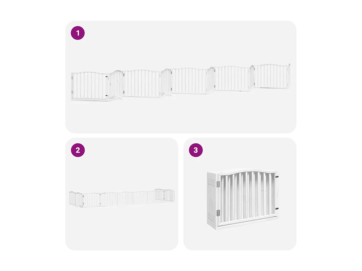 Barrière pour chien porte pliable 10 panneaux bois de peuplier