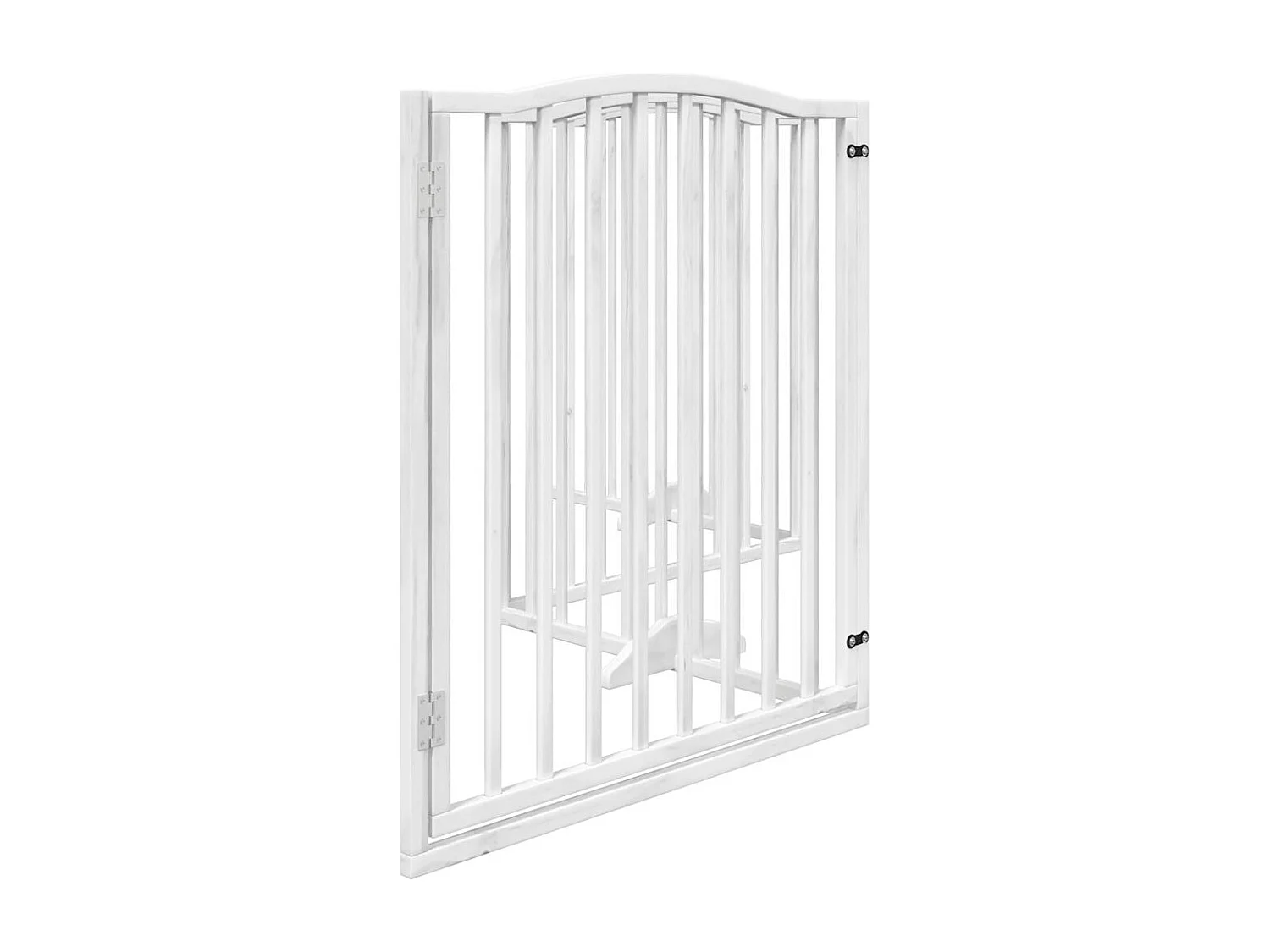 Barrière pour chiens et porte 4 panneaux blanc bois de peuplier