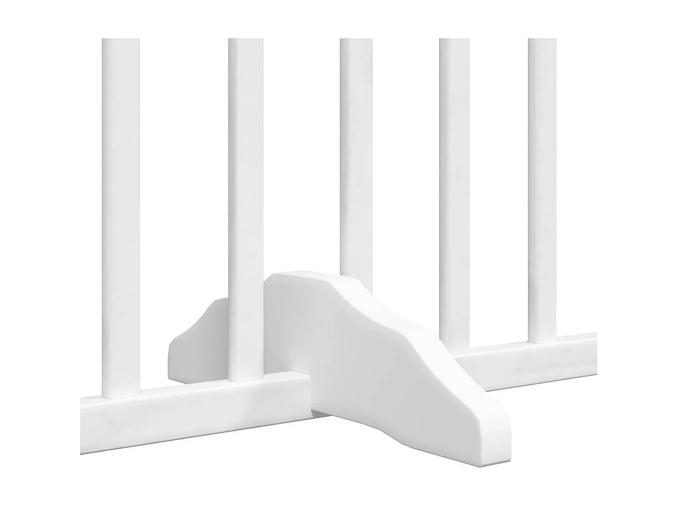 Barrière pour chiens et porte 4 panneaux blanc bois de peuplier