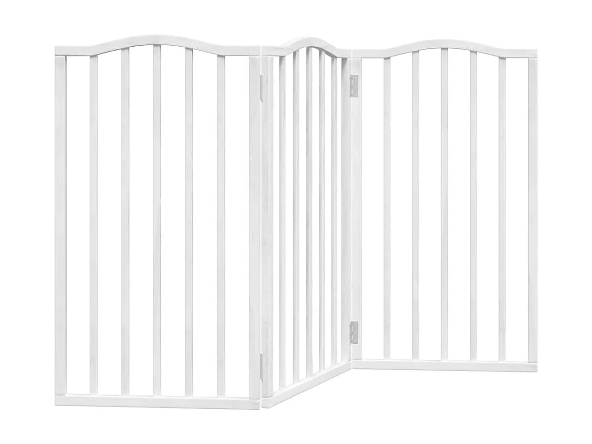 Portão para cães dobrável 3 painéis 150 cm álamo branco