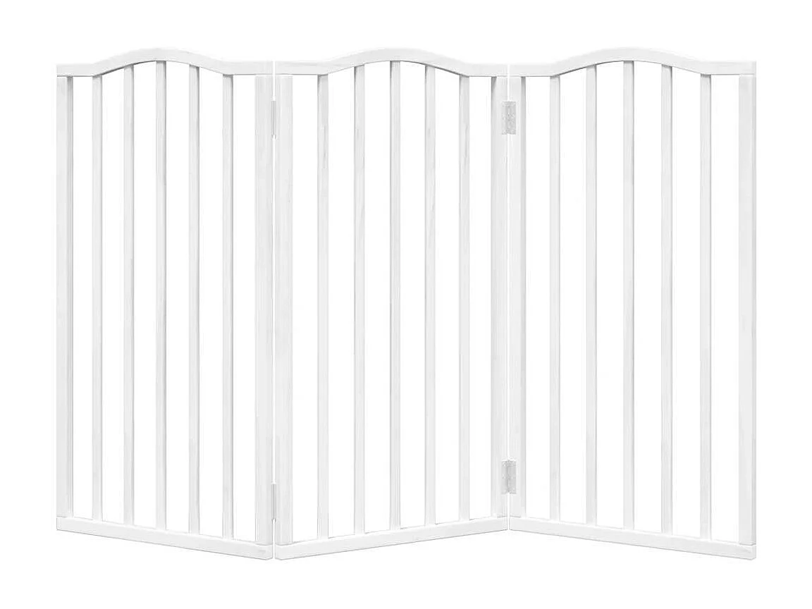 Portão para cães dobrável 3 painéis 150 cm álamo branco