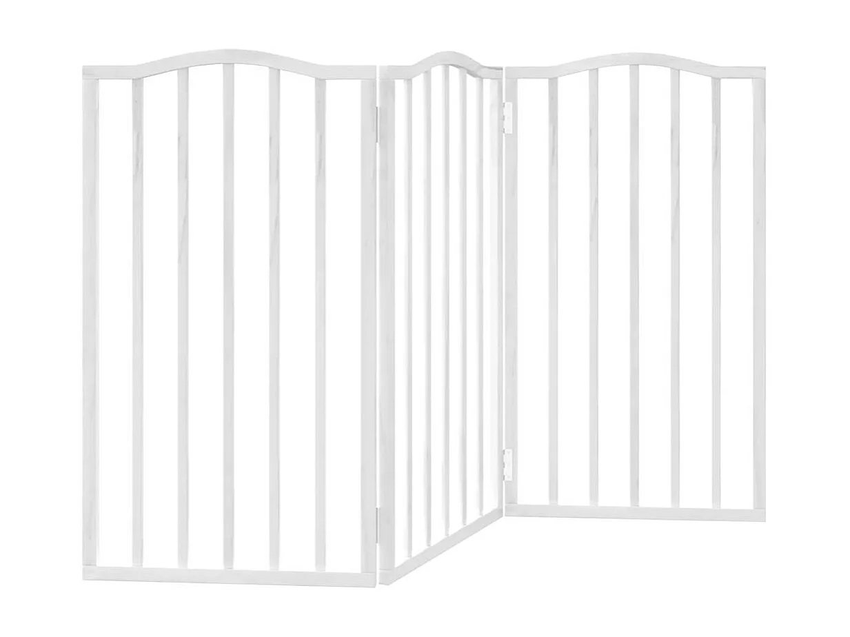 Portão para cães dobrável 3 painéis 150 cm álamo branco