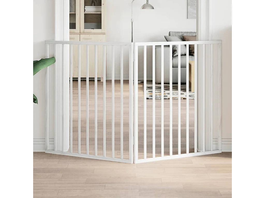 Barrière pour chien pliable à 2 panneaux Blanc 160 cm Bois de peuplier