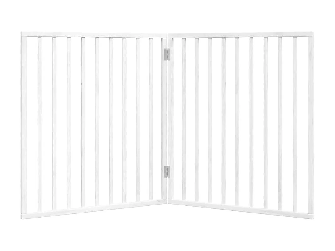 Barrière pour chien pliable à 2 panneaux Blanc 160 cm Bois de peuplier