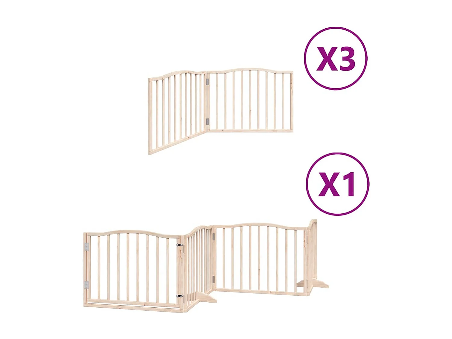 Puerta para perros plegable 10 paneles madera de álamo 800 cm