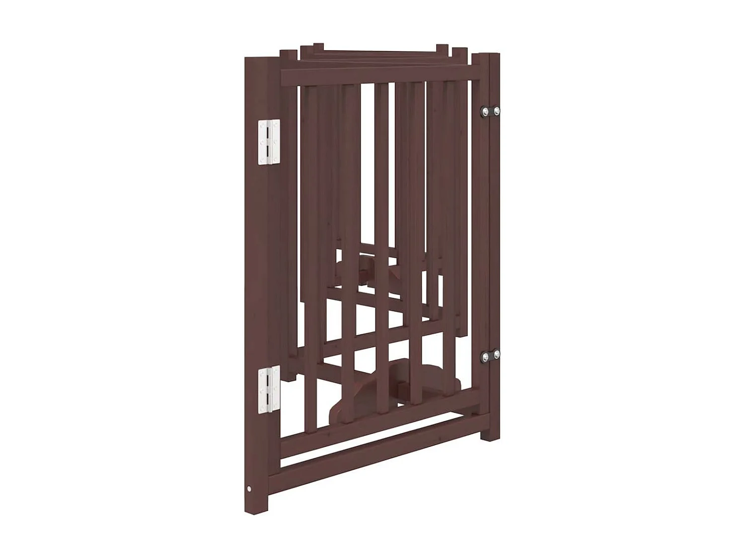 Puerta de perros plegable 6 paneles madera abeto marrón 300 cm