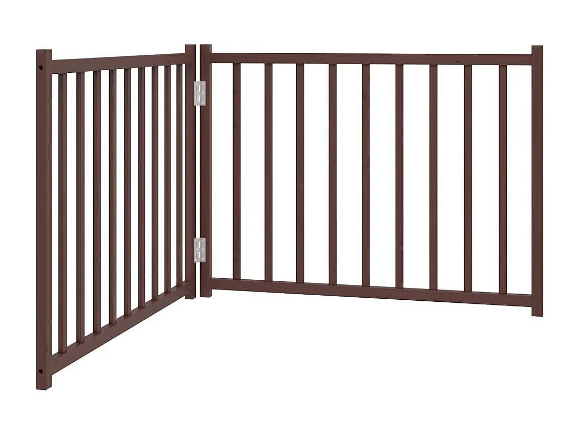 Puerta de perros plegable 2 paneles madera abeto marrón 160 cm