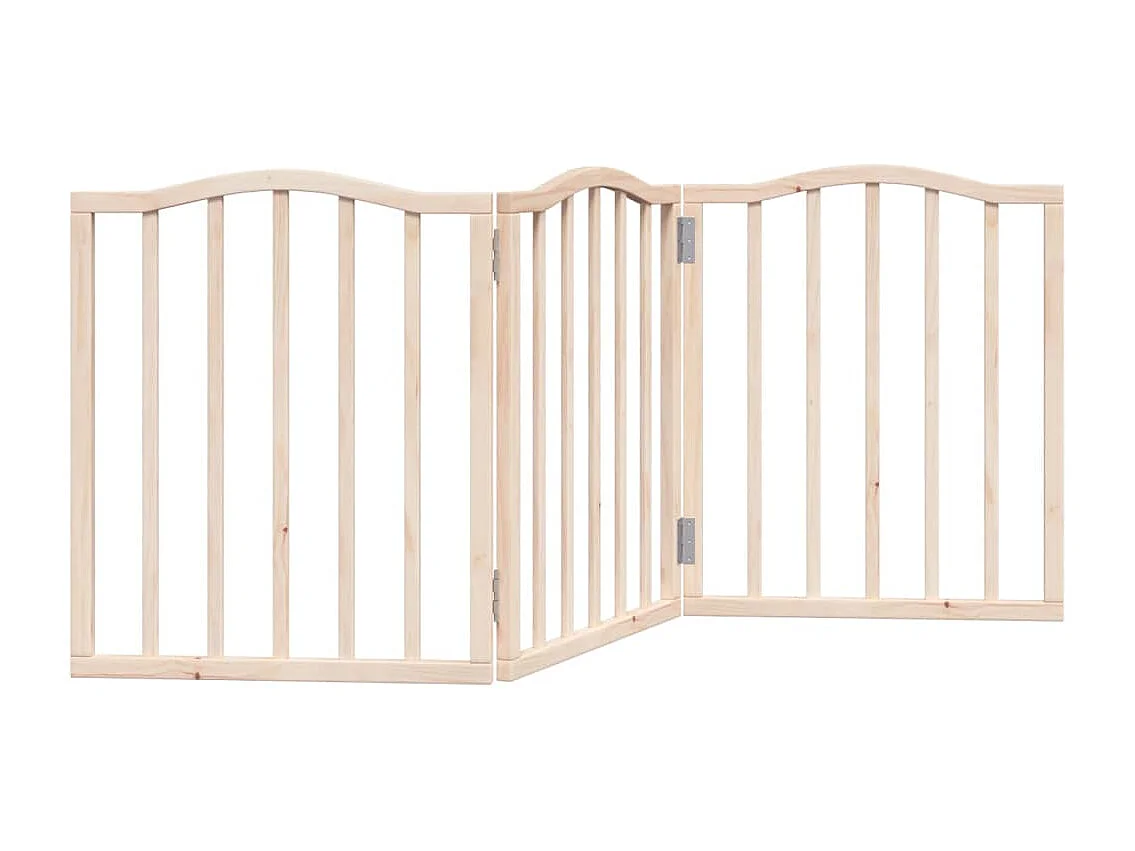 Barrière pour chien pliable 3 panneaux 150 cm bois de peuplier