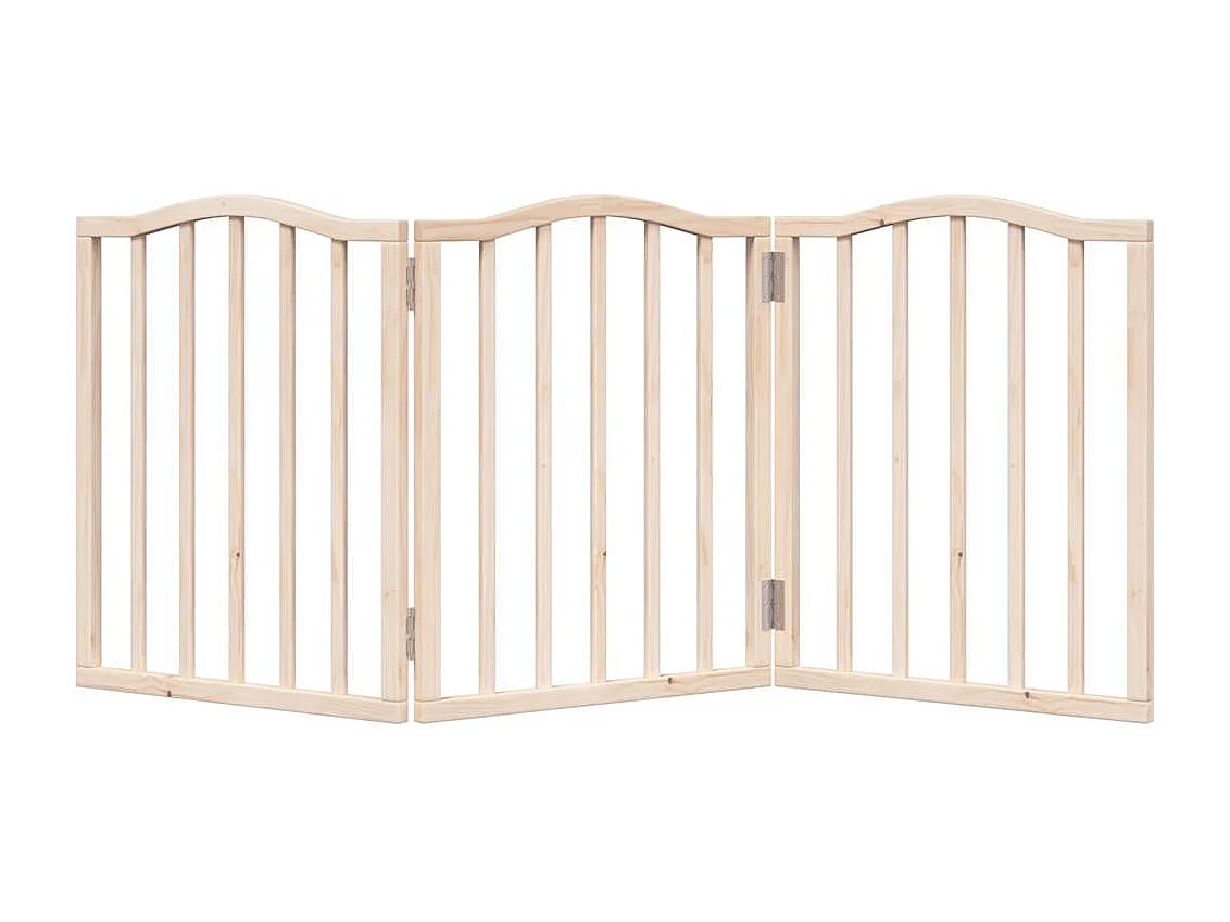 Barrière pour chien pliable 3 panneaux 150 cm bois de peuplier